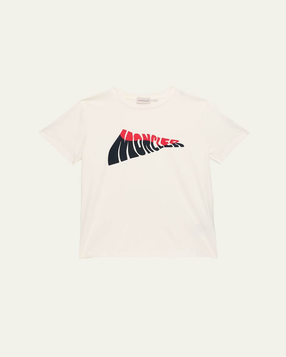 Boy's Bicolor Logo-Print T-Shirt, Size 8-10